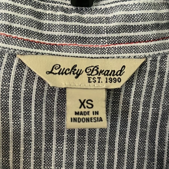 Lucky Brand Striped Popover Button Down Tunic - Picture 4 of 5